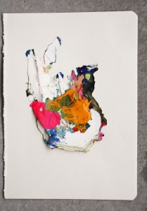 Shape, Dried acrylic on paper, 2013