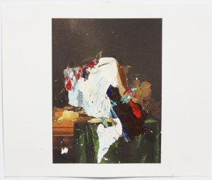 Before the Storm, Dried acrylic paint collaged onto print from an old masters booklet, 2013