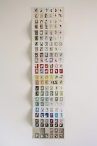 Painting: Interior/Exterior, Acrylic on Paint Chart, 87cm x 21cm, 2013