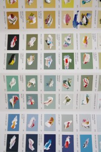 Painting: Interior/Exterior, (Detail) Acrylic on Paint Chart, 87cm x 21cm, 2013