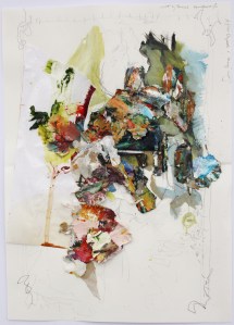 After Gainsborough, A Drawing, Graphite and Oil on Paper with Mixed Media collaged on, 28cm x 21cm, 2014