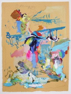 Fable, Watercolour and dried acrylic paint on paper, 15cm x 11cm, 2014