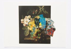 Forever Young, Dried acrylic paint collaged onto print from an old masters booklet, 2013