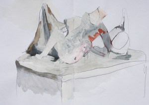 graphite, watercolour and emulsion on paper, 2013