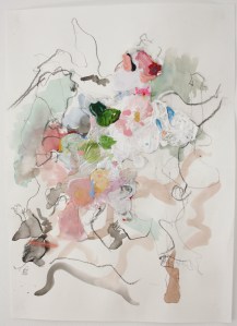 June, Graphite, Watercolour, Perspex with acrylic on paper, 28cm x 21cm, 2014