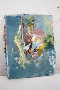 Paint Sandwich, Dried Acrylic paint & oil paint on 2 x pieces of board squigged together with oil paint, 2013