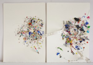 Bridge, mixed media on two sheets of paper, 29cm x 43cm (depth 6cm), 2014