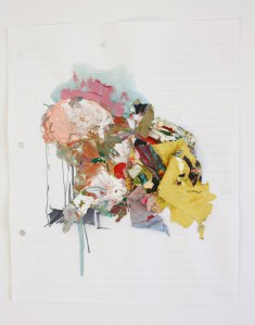 When the sun goes down, pen and dried acrylic paint on paper, 2013