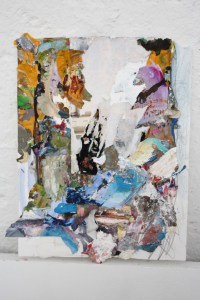 Untitled, Perspex & dried acrylic collaged onto paper, 2013