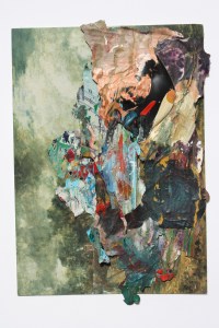 Dried acrylic on postcard, 2013