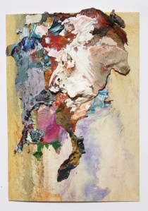 Acrylic collaged onto postcard