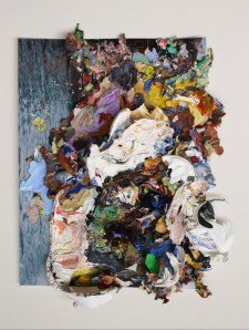 3_Hannah Williamson_Picnic in Venice_Dried Acrylic Paint on Photo_24cm x 18cm_2013