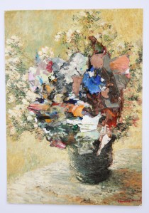 Bloom, Dried acrylic on postcard (privately owned), 2013