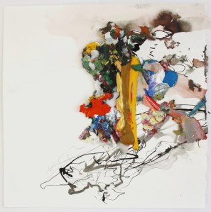 November, Ink, watercolour and dried acrylic paint on paper, 2013