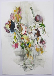 Wild Spray, Graphite, Watercolour, Pencil and dried Acrylic Paint on Paper, 21cm x 15cm, 2015